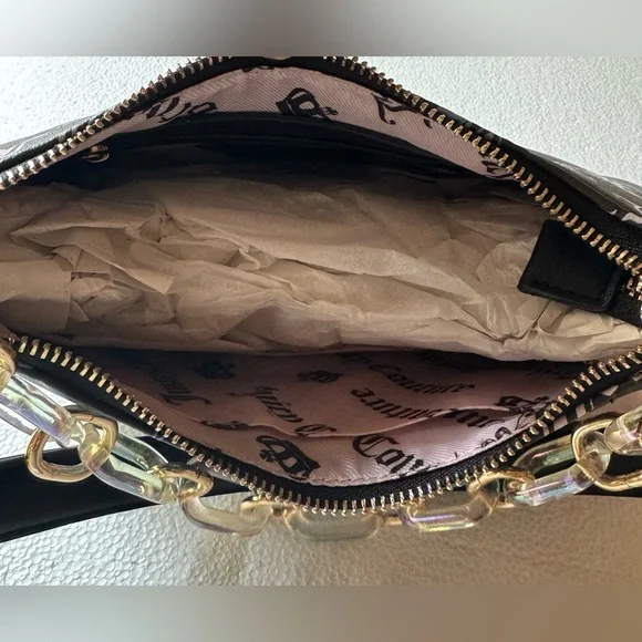 Juicy Couture Black and Blue Logo Shoulder Bag